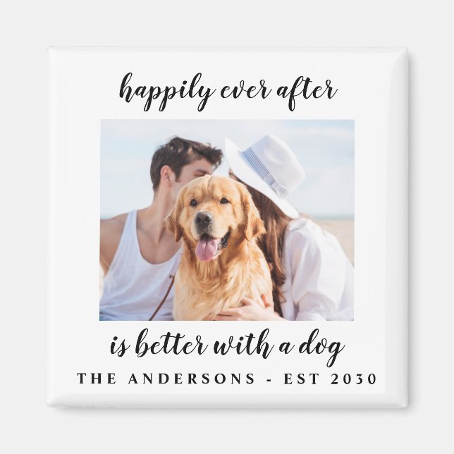Imán Happily Ever After Photo Wedding (Frente)