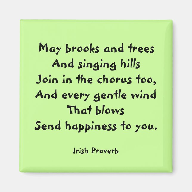 Imán Happiness Irish Proverb Magnet (Frente)