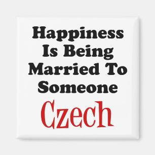Imán Happiness Is Being Married To Someone Czech Magnet