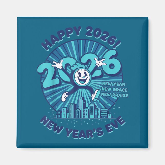 Imán Happy 2026 New Year's Eve Celebration Design  (Frente)