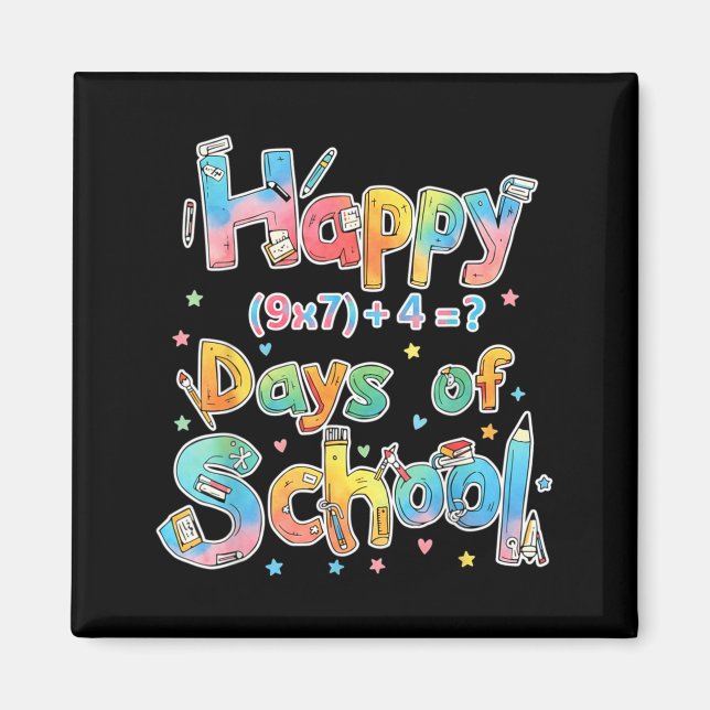 Imán Happy 67 Days Of School Math Equation Teacher Six  (Frente)