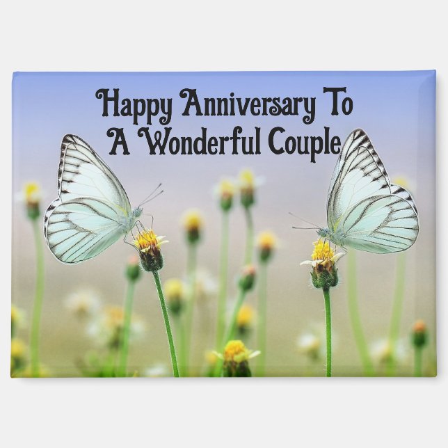 Imán Happy Anniversary Butterflies Magnet (Anverso)