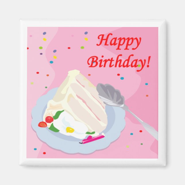 Imán Happy Birday Cake Magnet (Frente)