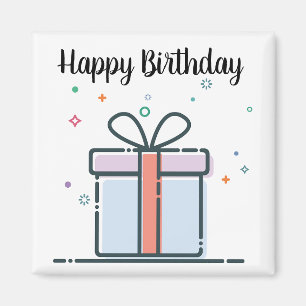 Imán Happy Birday Gift Square Magnet