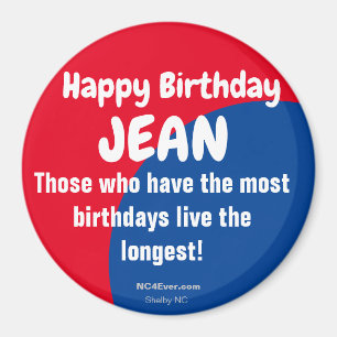 Imán Happy Birday JEAN Refrigerator Magnet