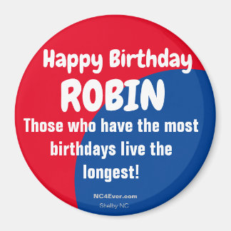 Imán Happy Birday ROBIN Refrigerator Magnet