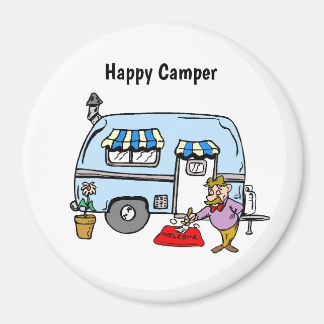 Imán Happy Camper Trailer Magnet (Frente)