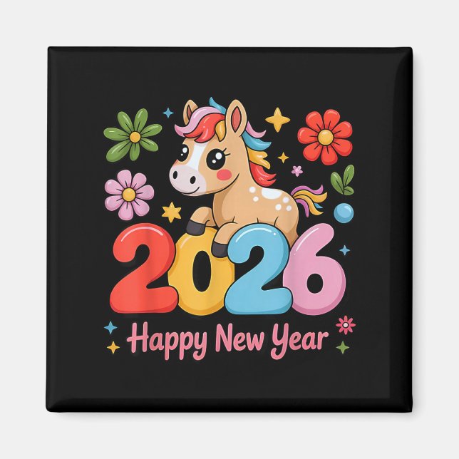 Imán Happy Chinese Lunar New Year 2026 Year Of The Fire (Frente)