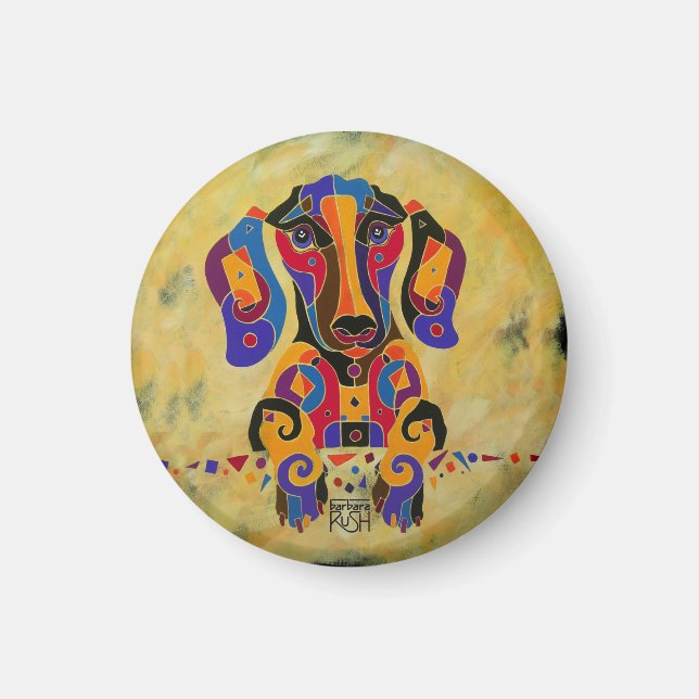 Imán Happy Dachshund Magnet (Frente)