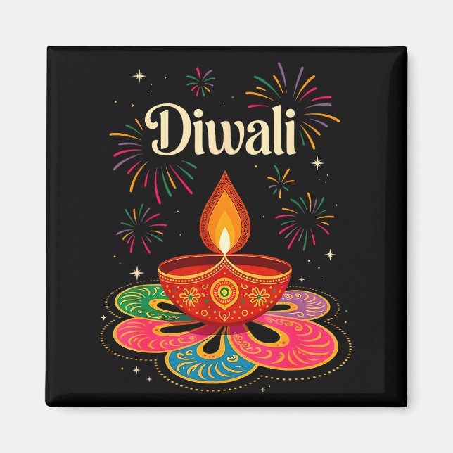 Imán Happy Diwali Deepavali Hindu Indian Festival Of Li (Frente)