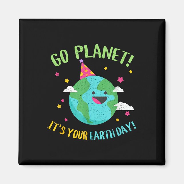 Imán Happy Earth Day Go Planet Funny Science Teachate R (Frente)