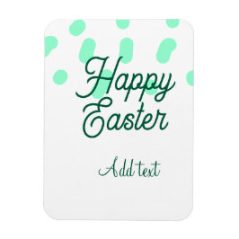 Imán Happy Easter green eggs pastel name date simple