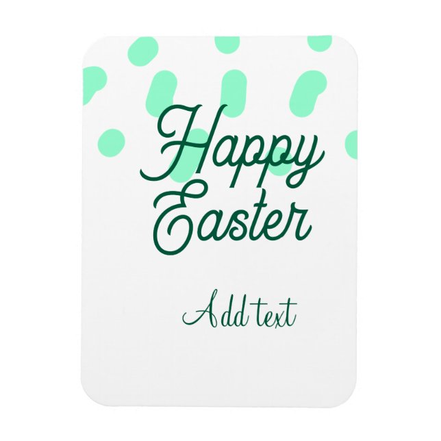 Imán Happy Easter green eggs pastel name date simple  (Vertical)