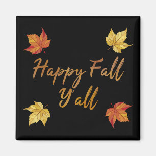Imán Happy Fall Y'all Otoño Maple Leaf