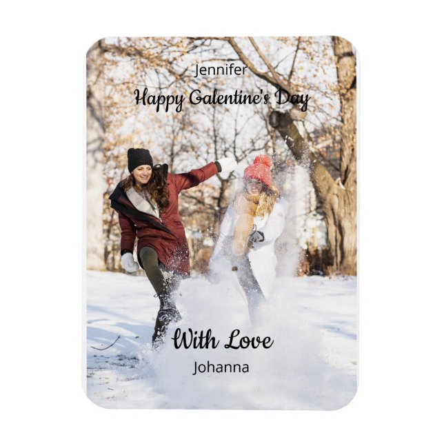 Imán Happy Galentine’s Day Custom Photo - Best Friends (Vertical)