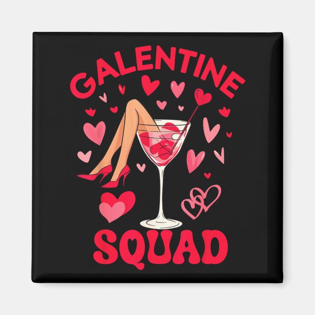 Imán Happy Galentines Squad Valentine's Girls Day Febru (Frente)