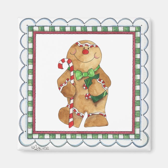 Imán Happy Gingerbread Man Magnet (Frente)