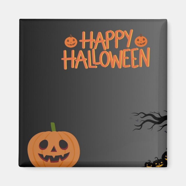 Imán Happy Halloween Black Magnet (Frente)