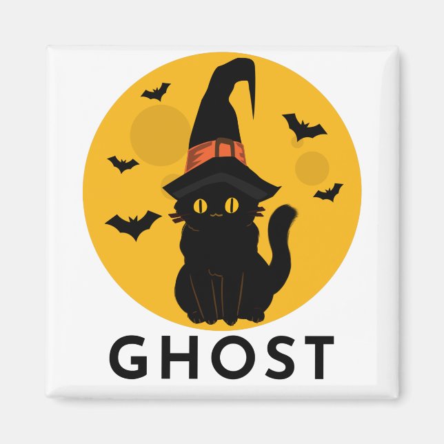 Imán Happy Halloween Cute Ghost Boo Pattern (Frente)
