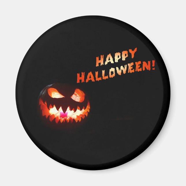 Imán HAPPY HALLOWEEN - FLORECIENTE Jack-O-Lantern (Frente)