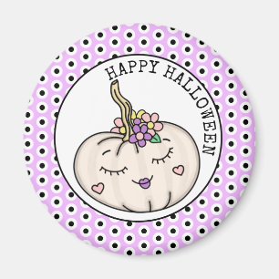 Imán Happy Halloween Pumpkin and Polka Dots