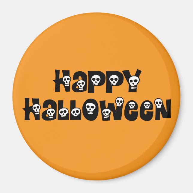 Imán Happy Halloween Skulls Magnet (Frente)