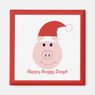 Imán Happy Hoggy Days Holiday Magnet cuadrado