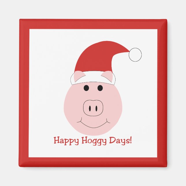 Imán Happy Hoggy Days Holiday Magnet cuadrado (Frente)