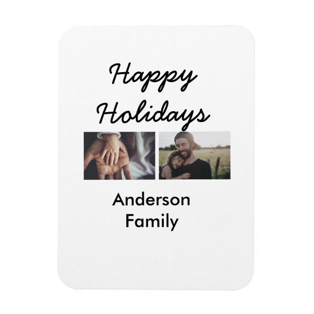 Imán Happy holidays father son Christmas photo family n (Vertical)