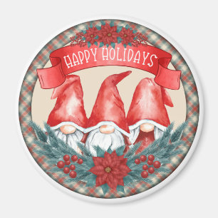 Imán Happy Holidays Gnomes