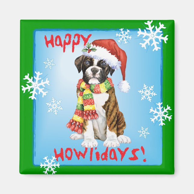 Imán Happy Howliday Boxer (Frente)
