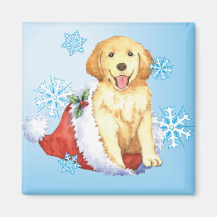 Imán Happy Howliday Golden Retriever