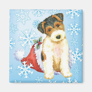 Imán Happy Howliday Wire Fox Terrier