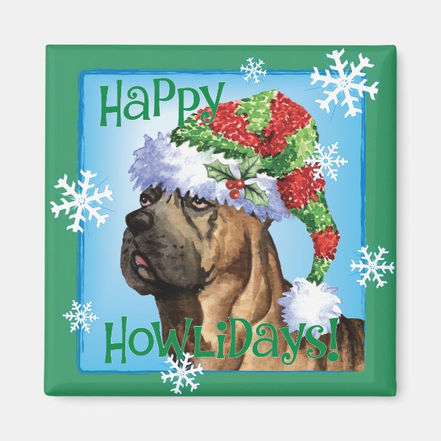 Imán Happy Howlidays Canso Corso (Frente)