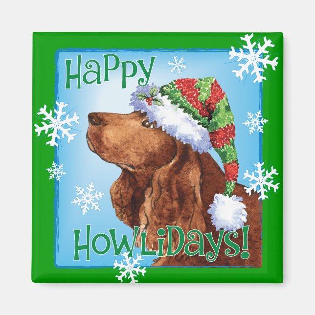 Imán Happy Howlidays Field Spaniel Magnet (Frente)