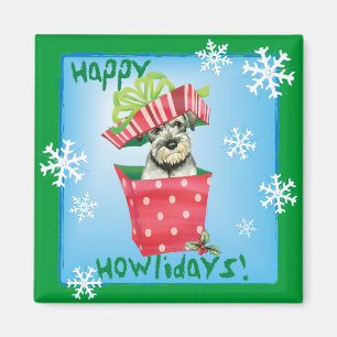 Imán Happy Howlidays Standard Schnauzer