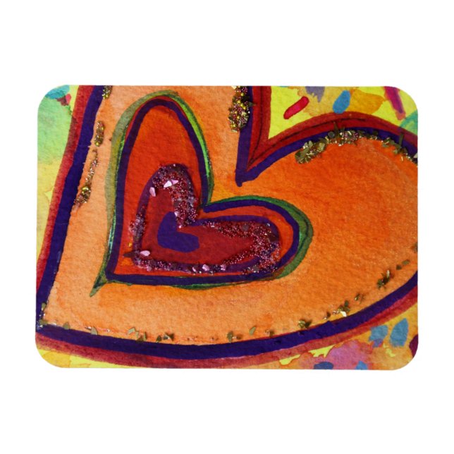 Imán Happy Love Hearts Art Inspirador Fridge Magnet (Horizontal)