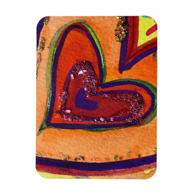 Imán Happy Love Hearts Art Inspirador Fridge Magnet (Vertical)
