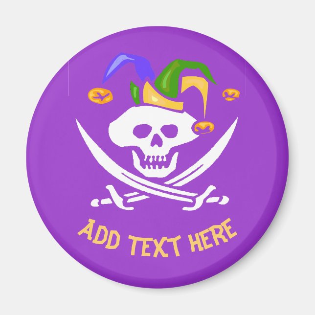 Imán Happy Mardi Gras Pirate Magnet (Frente)