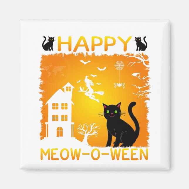 Imán Happy Meow-O-Ween (Frente)