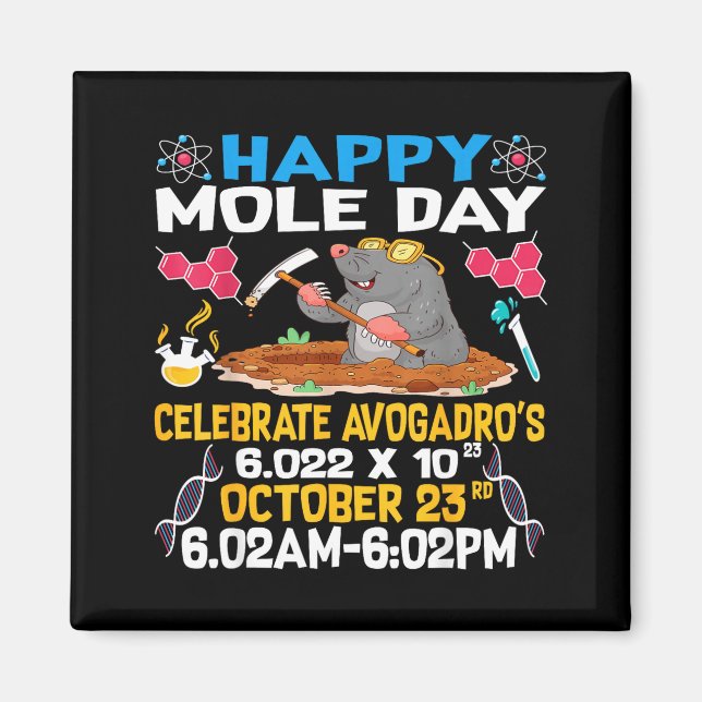 Imán Happy Mole Day On 23rd October Chemistry Lover Wom (Frente)