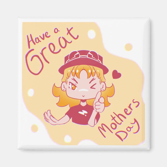 Imán Happy Mothers day. (Frente)