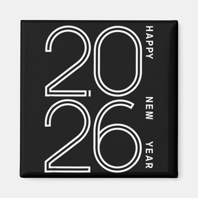 Imán Happy New Year 2026 Celebration Eve Party Men Wome (Frente)