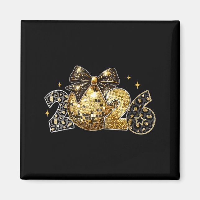 Imán Happy New Year 2026 Coquette New Year Trendy  (Frente)