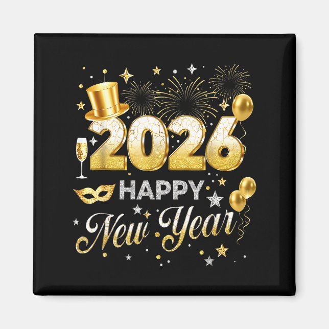 Imán Happy New Year 2026 Funny New Years Eve Party Men  (Frente)