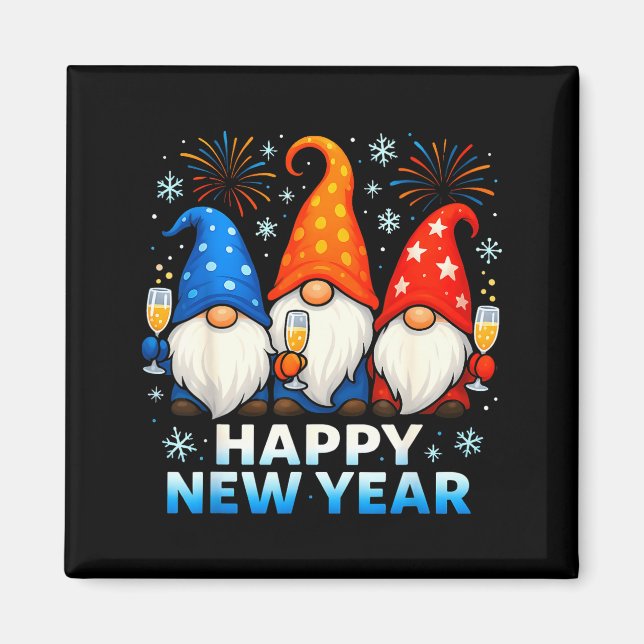 Imán Happy New Year 2026 Gnomes Matching Family New Yea (Frente)