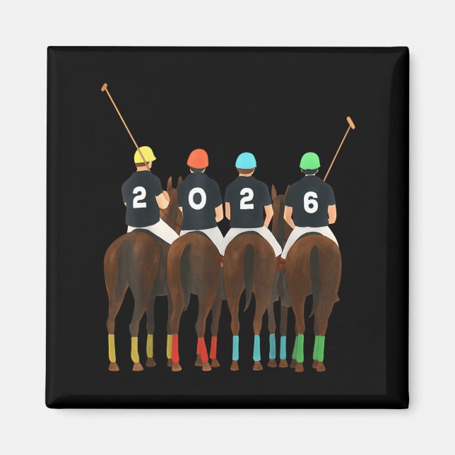 Imán Happy New Year 2026 Horse Lo Team Funny Srt Lovers (Frente)