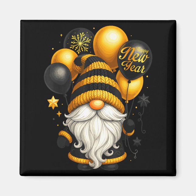 Imán Happy New Year Party New Years Eve 2026 Gnome Love (Frente)