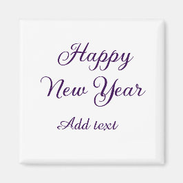 Imán Happy new year purple calligraphy simple minimal