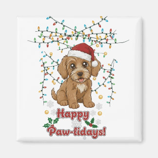 Imán Happy Paw-lidays Christmas Cockapoo Magnet